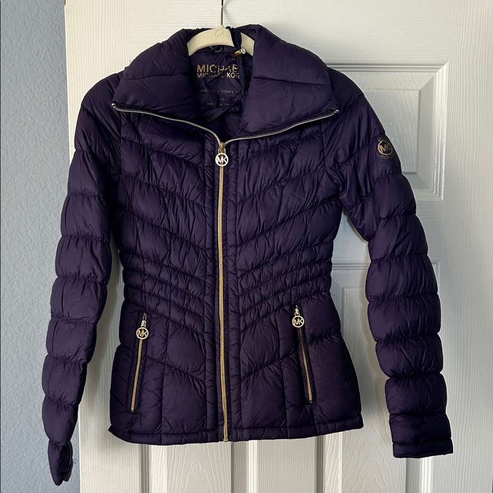 Michael Kors Deep Purple Puffer Jacket